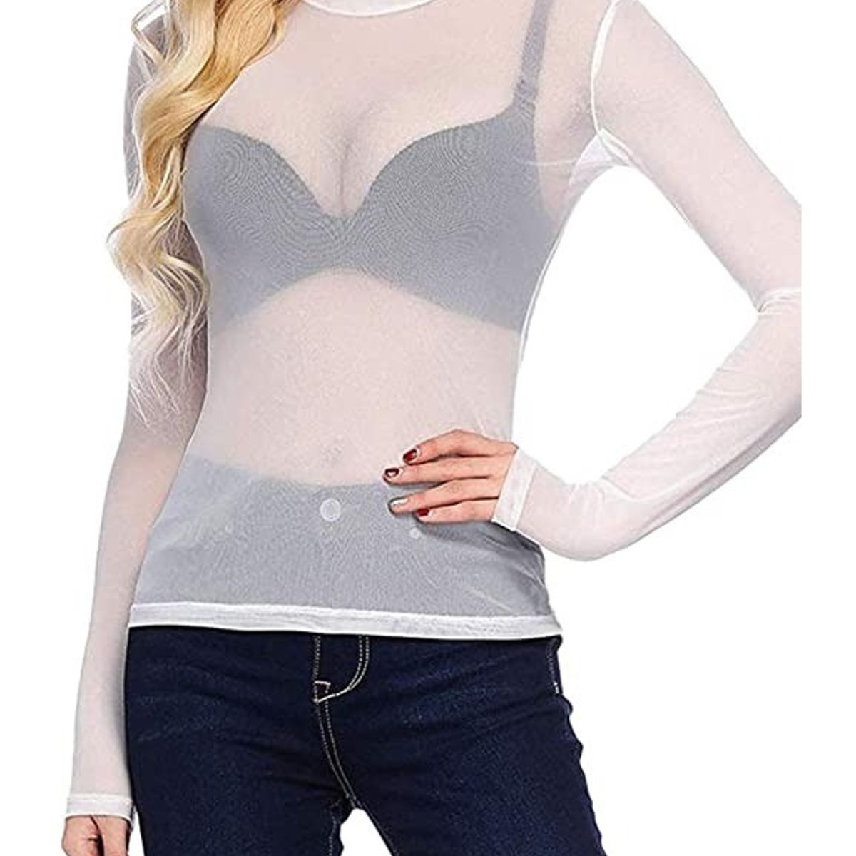 GARSIL - Polera Pantys Tipo Beatle - Camiseta Cuello Alto Para Mujer