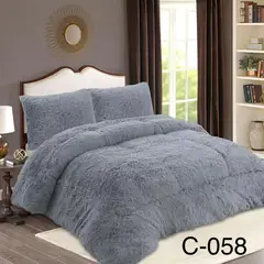 GENERICO - Cubrecama de Invierno Peludo con Chiporro 1.5 P Gris RS30110