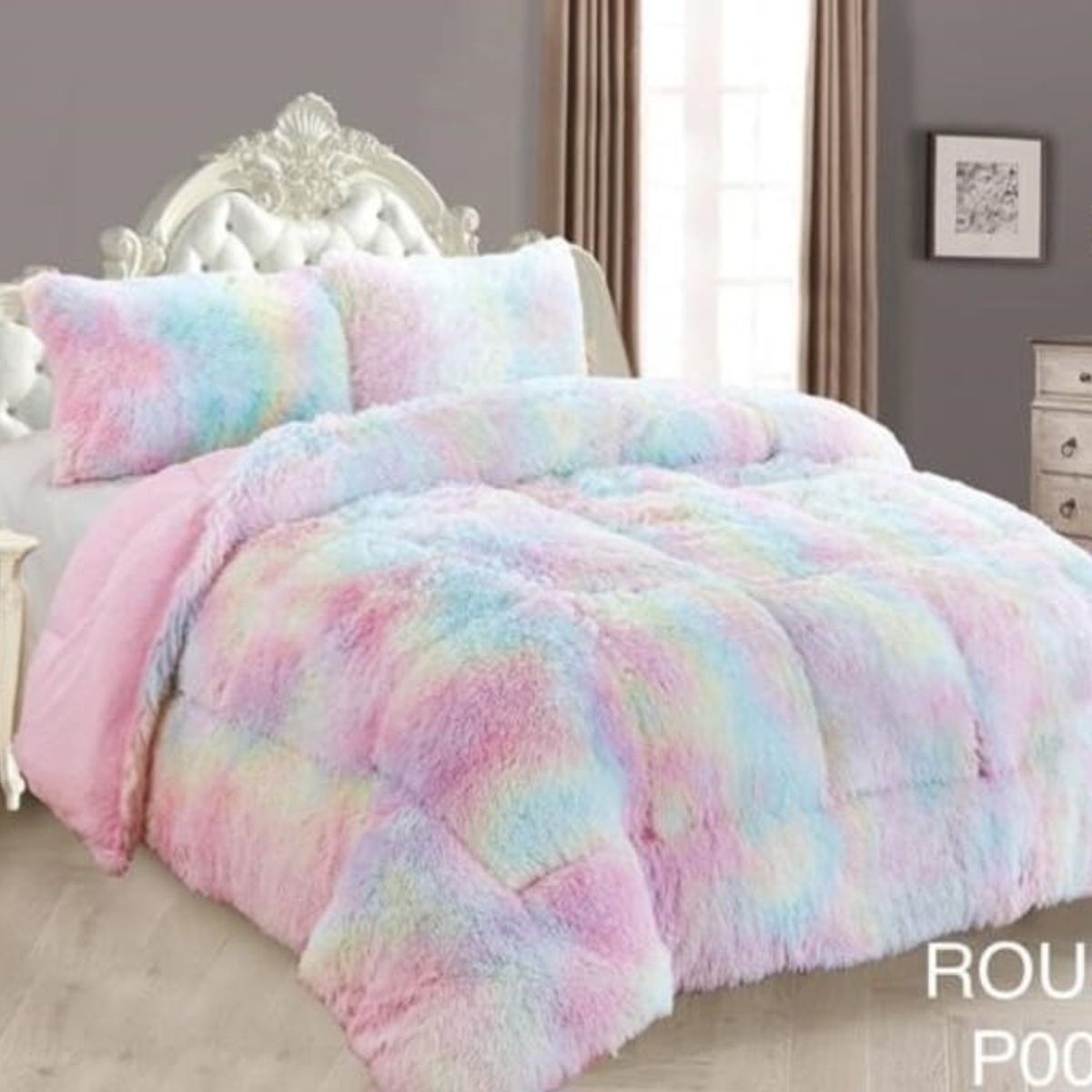 GENERICO - Cubrecama de Invierno Peludo con Chiporro 1.5 P Multicolor P008