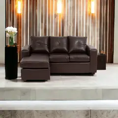 MUEBLES AMERICA - Seccional Emilia Cuero Sintético Café