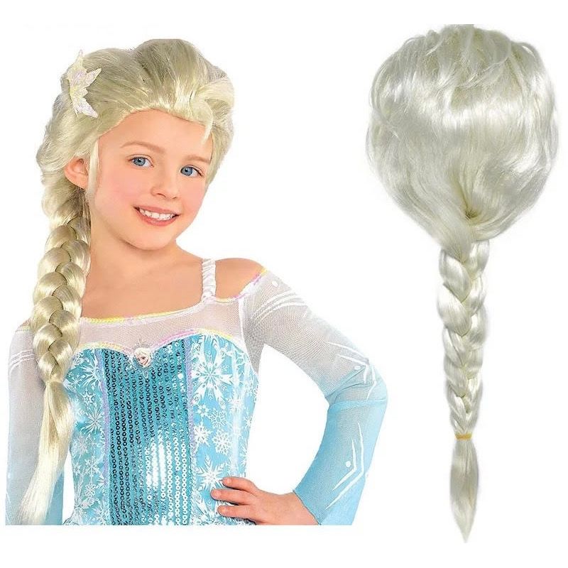 GENERICO - Peluca Elsa Disfraz Frozen Sintetica