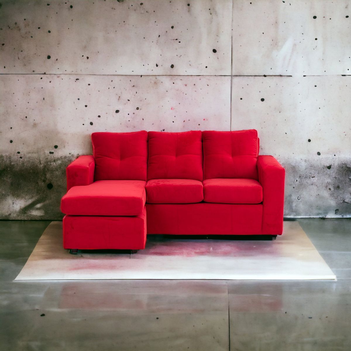 MUEBLES AMERICA - Seccional Emilia  Tela Felpa Rojo