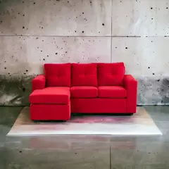 MUEBLES AMERICA - Seccional Emilia Tela Felpa Rojo