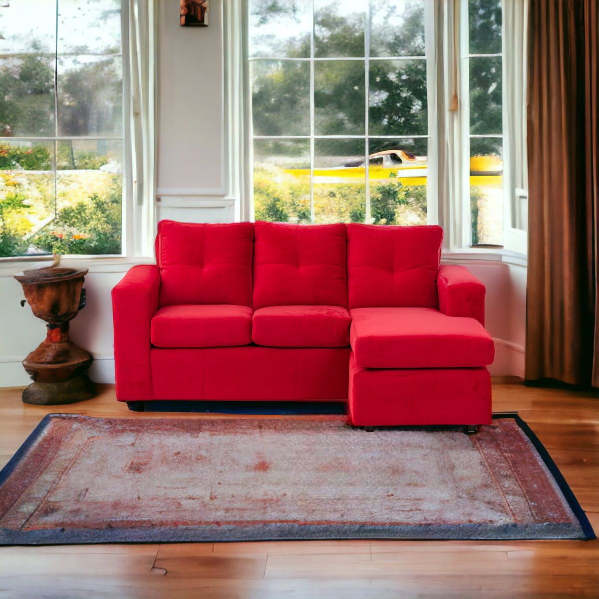 MUEBLES AMERICA - Seccional Emilia  Tela Felpa Rojo