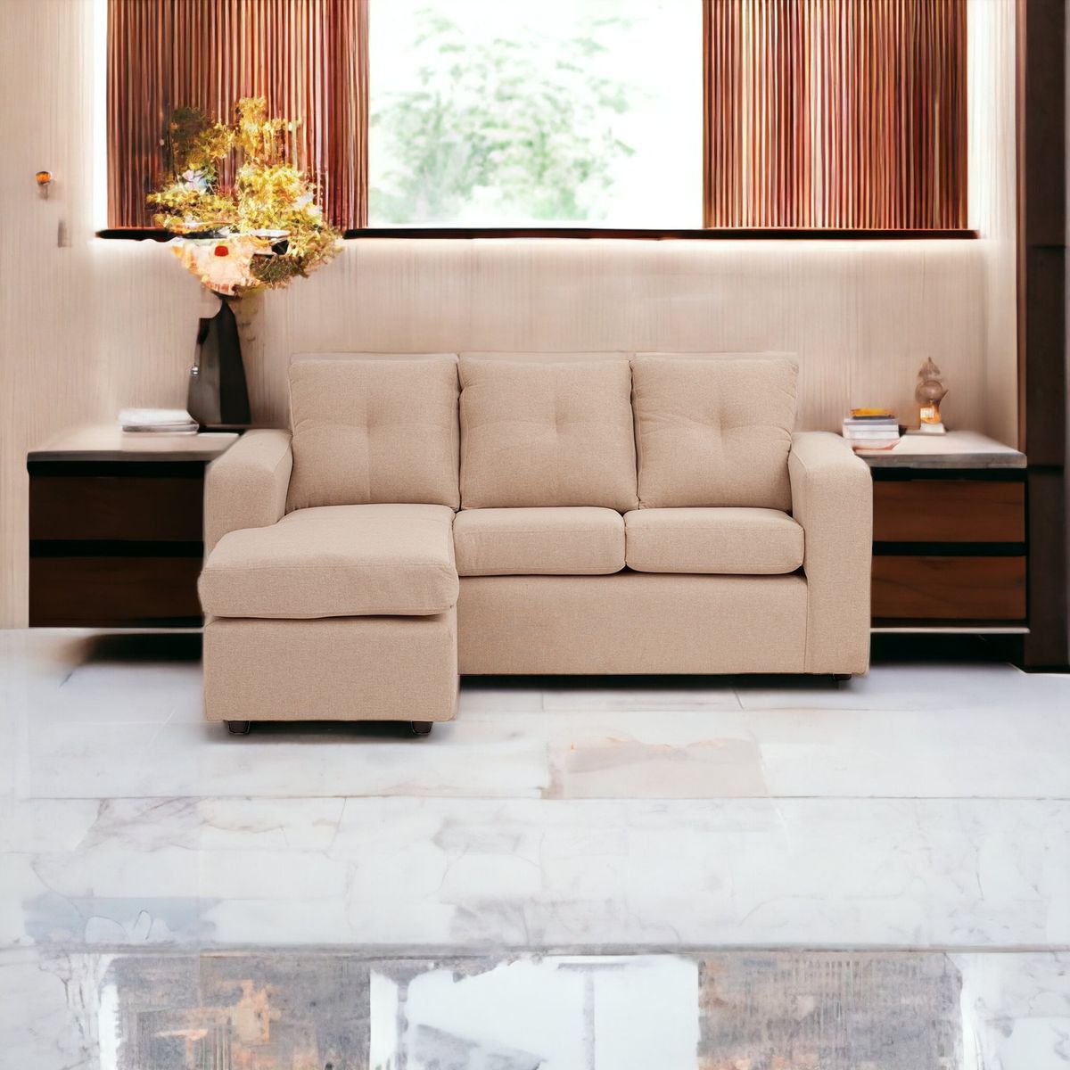 MUEBLES AMERICA - Seccional Emilia Lino Beige