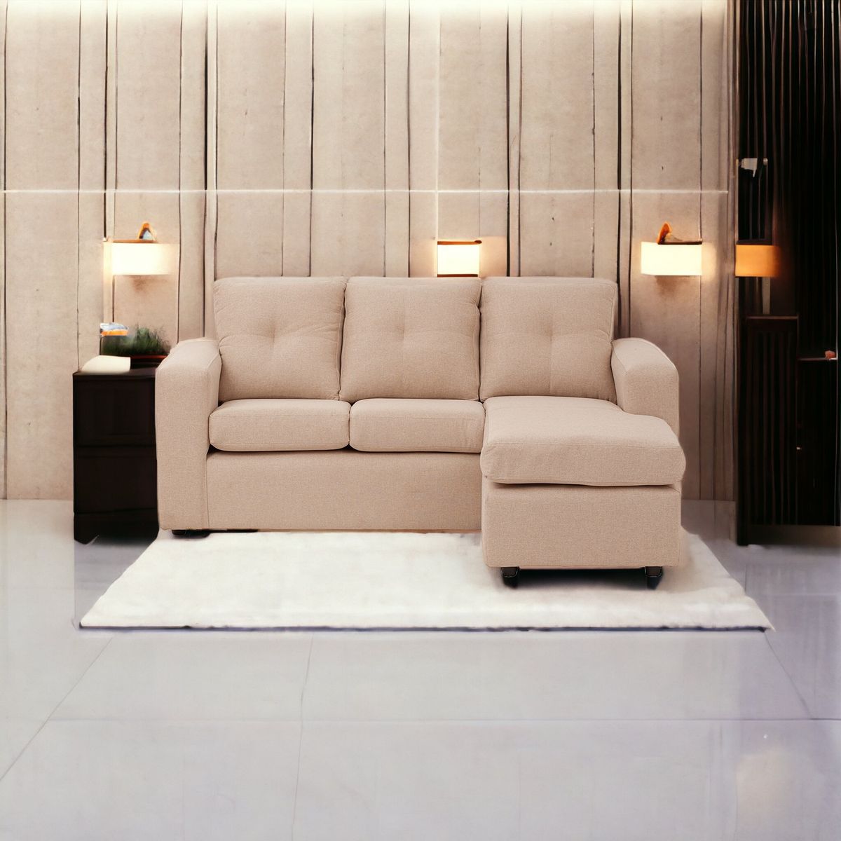 MUEBLES AMERICA - Seccional Emilia Lino Beige