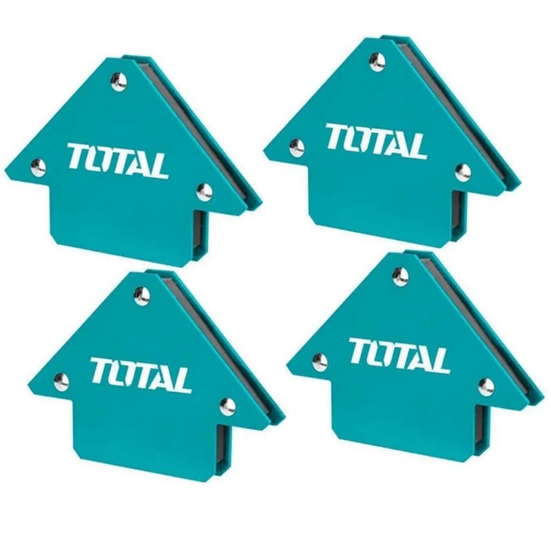TOTAL TOOLS - Pack 4 Escuadra Magnetica 25 Lbs 3 Pulgada Para Soldar