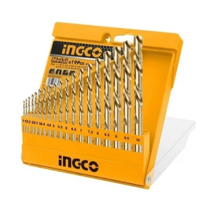 INGCO - Set Juego Brocas Para Metal 19 Piezas