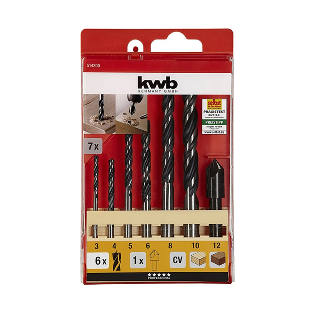 KWB - Kit Set Juego Brocas Para Madera 7 Piezas Kwb 514200