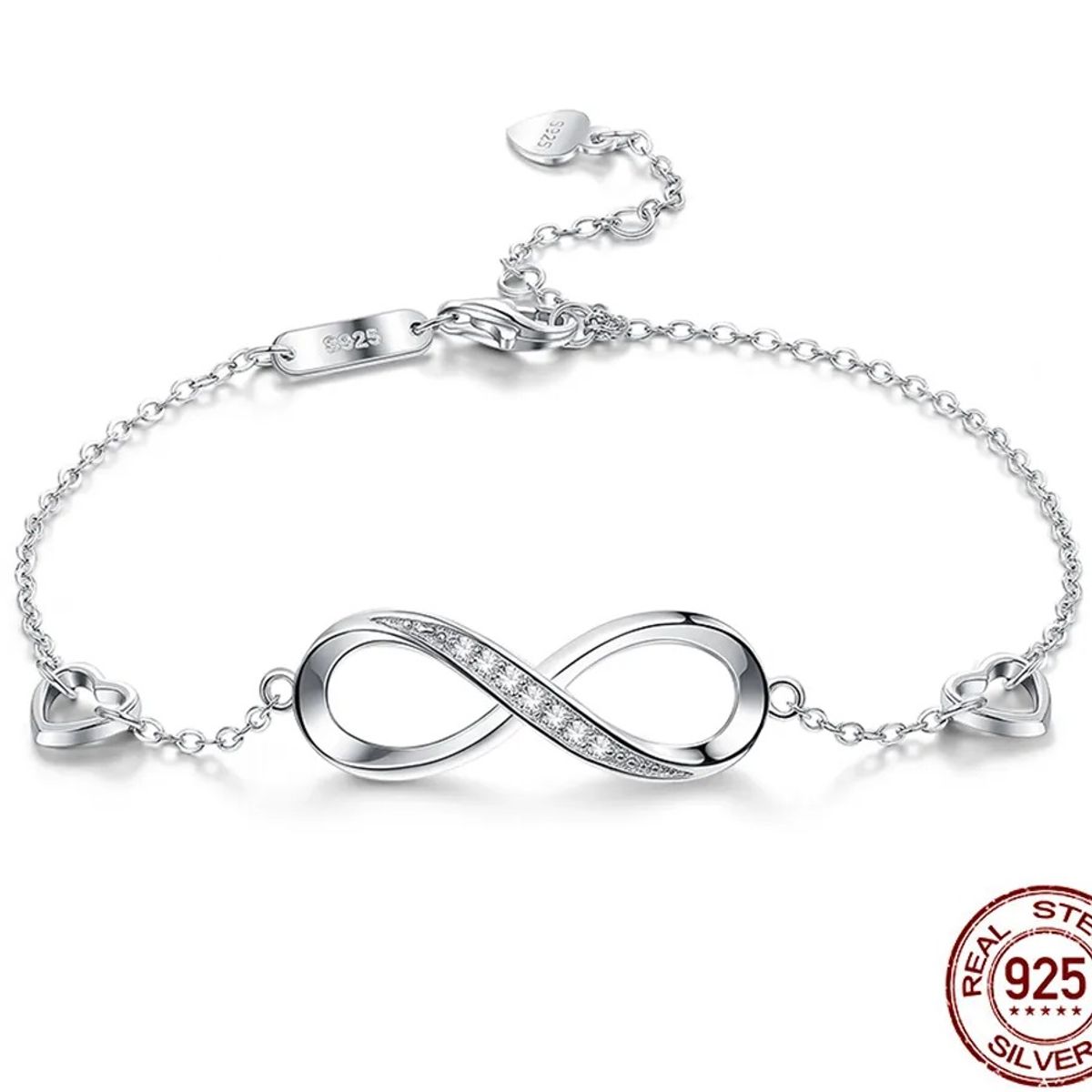 GENERICO - Hermosa Pulsera Símbolo Infinito Plata Fina 925 Y Zircones…