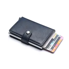 GENERICO - Billetera Tarjetero Cuero Pu Minimalista Hombre Mujer Rfid