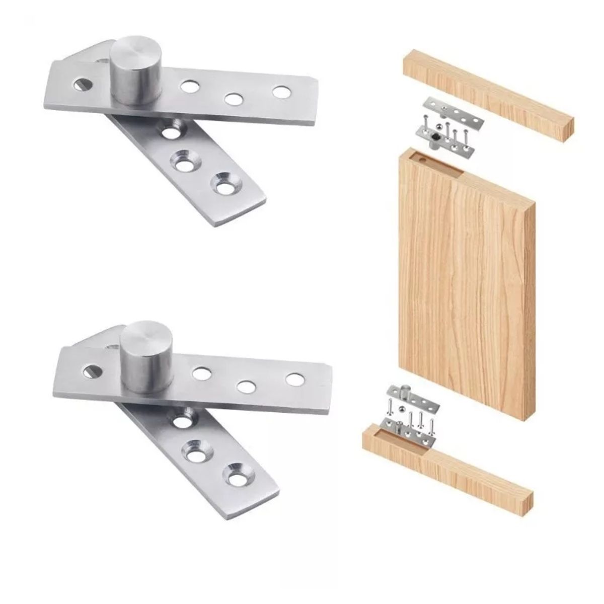 KUANGYE - 2 Pcs Bisagra Puerta Pivote Oculta Giratoria Inox 160 Kilos