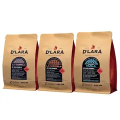 CAFE DLARA - Pack D'Lara 3 bolsas de 250g Café de Especialidad Colombia - Grano Entero