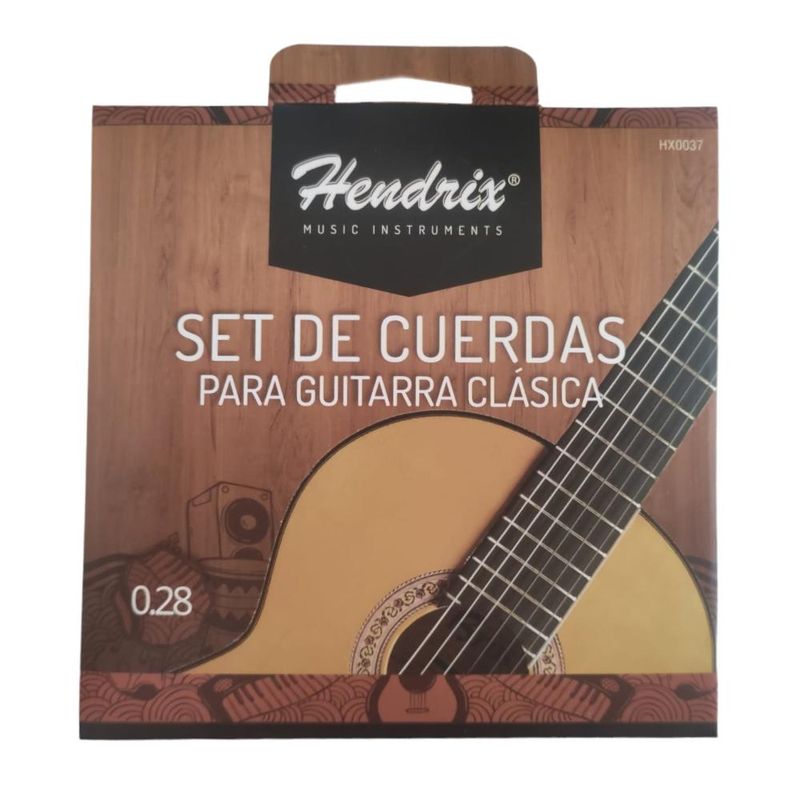 GENERICO - Set de cuerdas Guitarra Clasica Hendrix HX0037 - Plateado