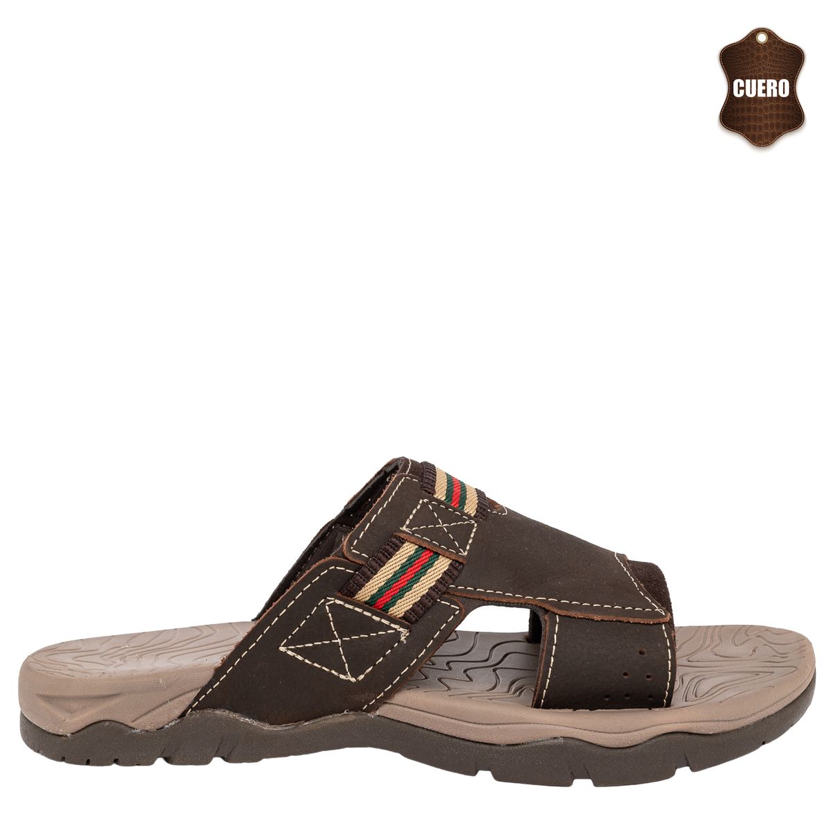 LONDON ADIXT - Sandalia de Cuero Hombre Café Kus London Adixt