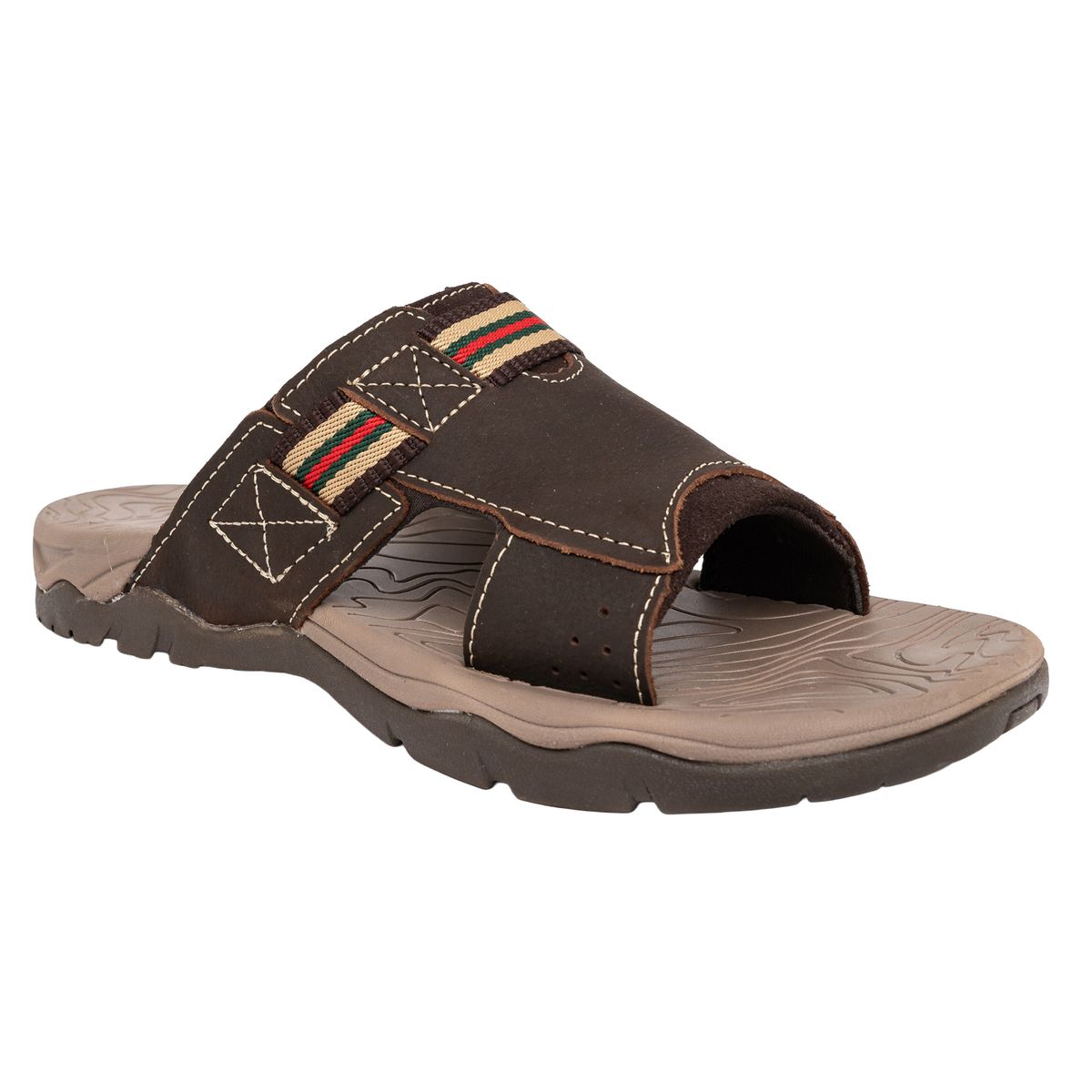 LONDON ADIXT - Sandalia de Cuero Hombre Café Kus London Adixt