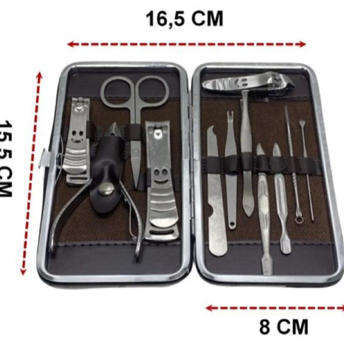 GENERICO - SET MANICURE PROFESIONAL CON ESTUCHE12 PIEZAS AI40