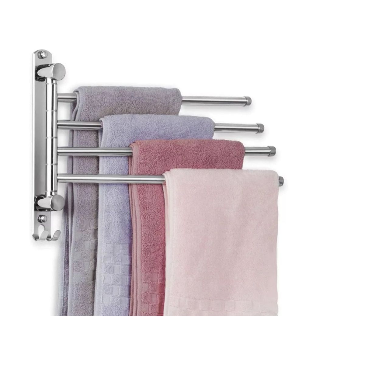 GENERICO - Colgador De Toalla Acero Inoxidable 4 Brazos 180 Grados Baño