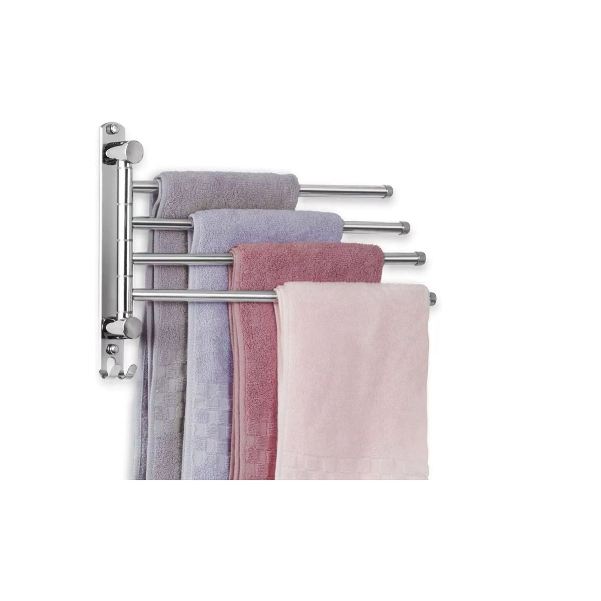 GENERICO - Colgador De Toalla Acero Inoxidable 4 Brazos 180 Grados Baño
