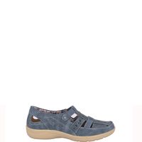 Mocasin Mujer Celeste Crisantemo