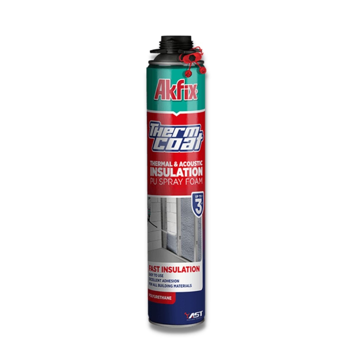 AKFIX - Caja 12u Espuma Poliuretano Proyectado Thermcoat Akfix 850ml