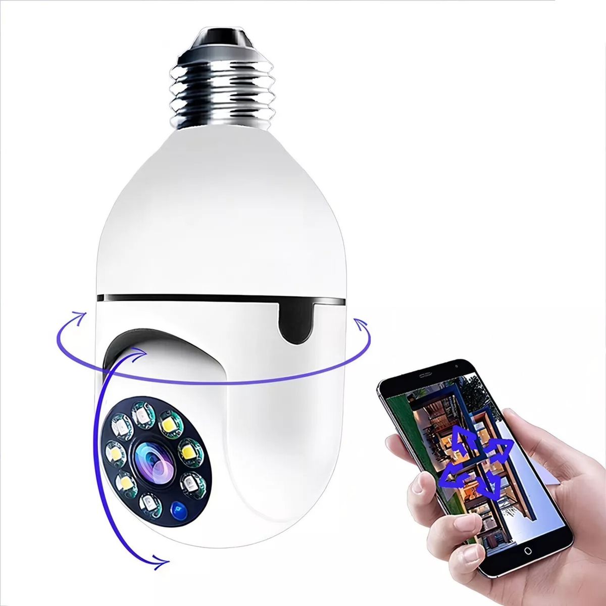GENERICO - Camara Ip Ampolleta 360° E27 1080p Motorizada.