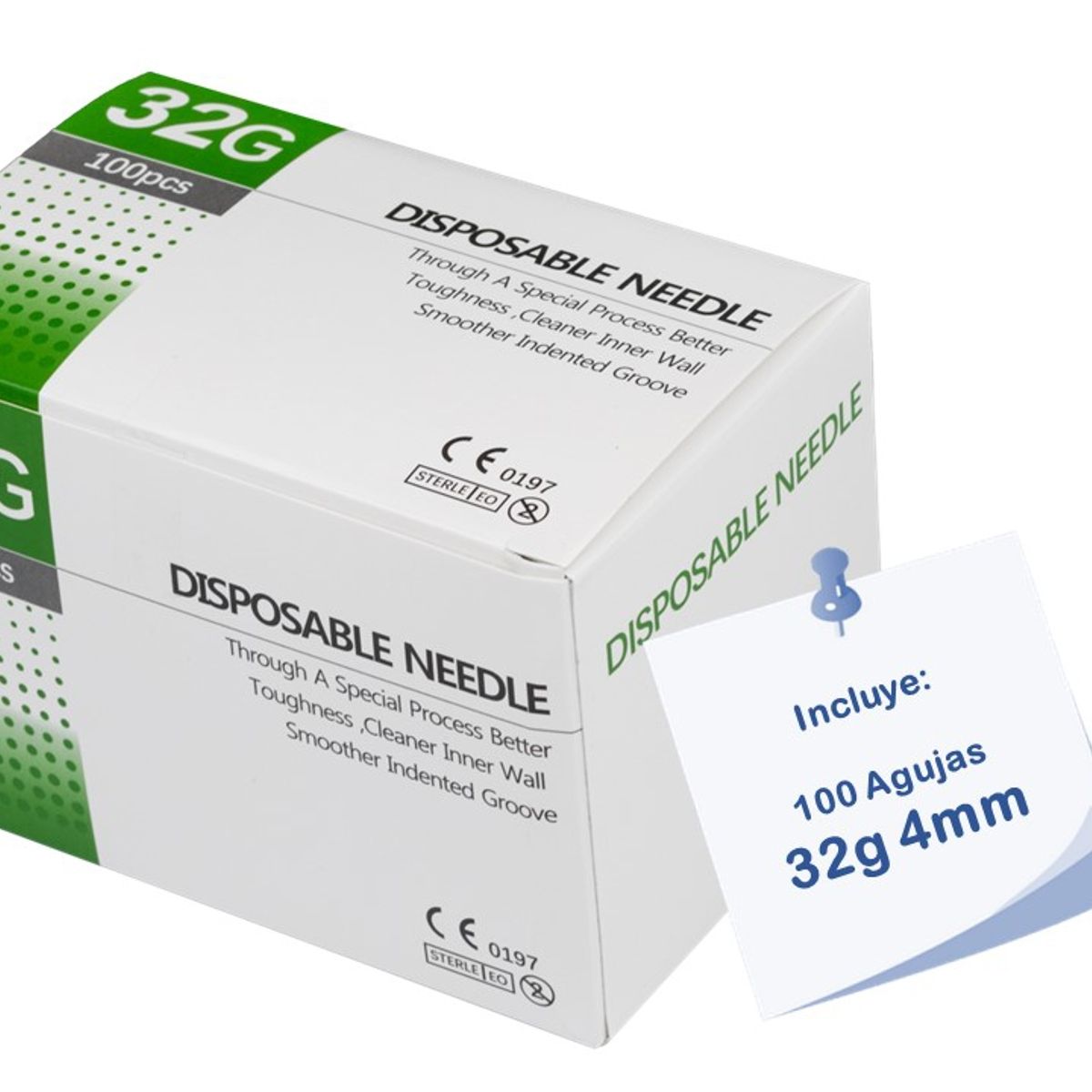 GENERICO - Aguja Hipodérmica 32G* 4MM * 100 Unidades…