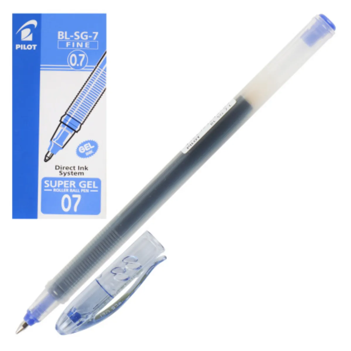 PILOT - Caja Pilot Lapiz Super Gel Roller Ball 0,7 Azul 12 Unidades