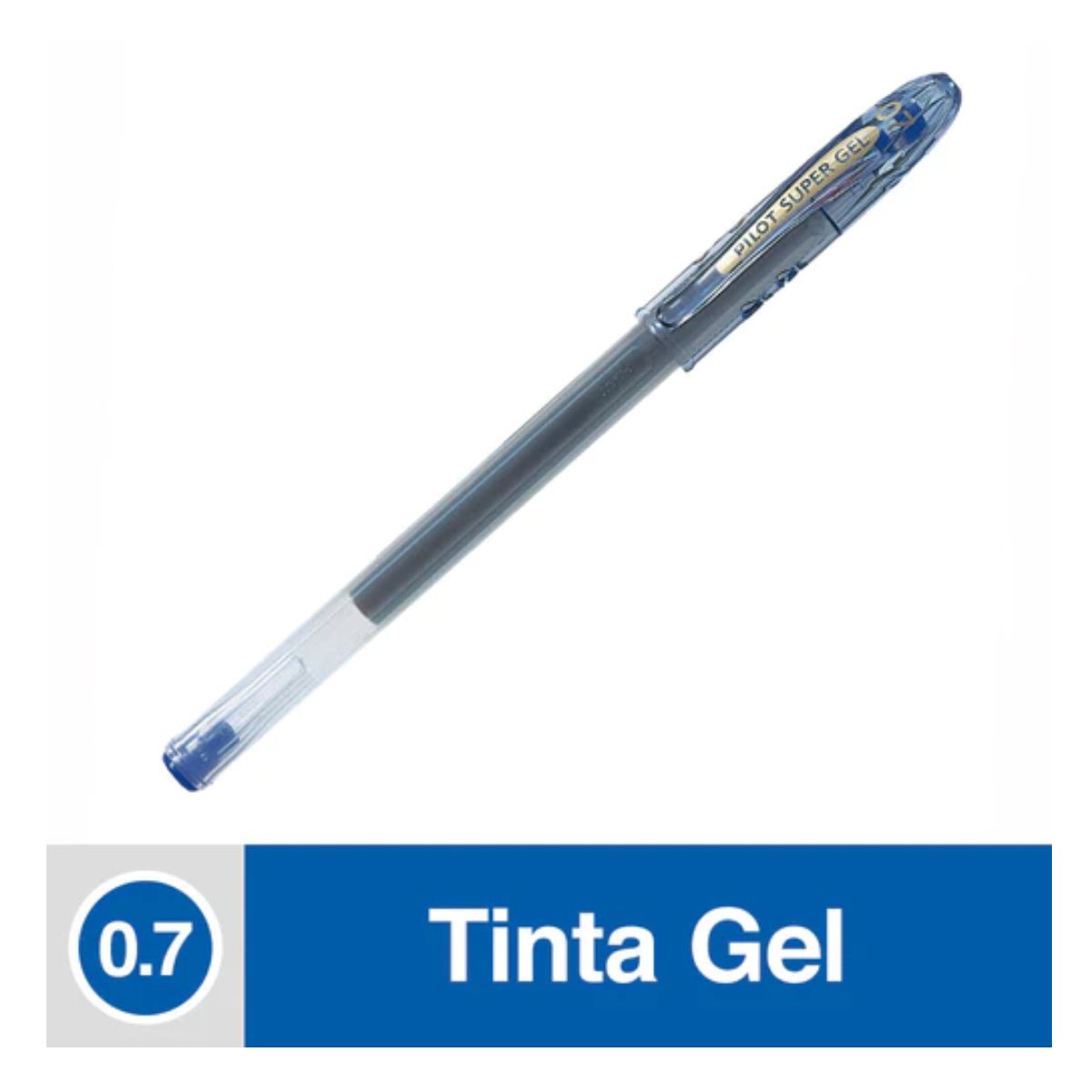 PILOT - Caja Pilot Lapiz Super Gel Roller Ball 0,7 Azul 12 Unidades