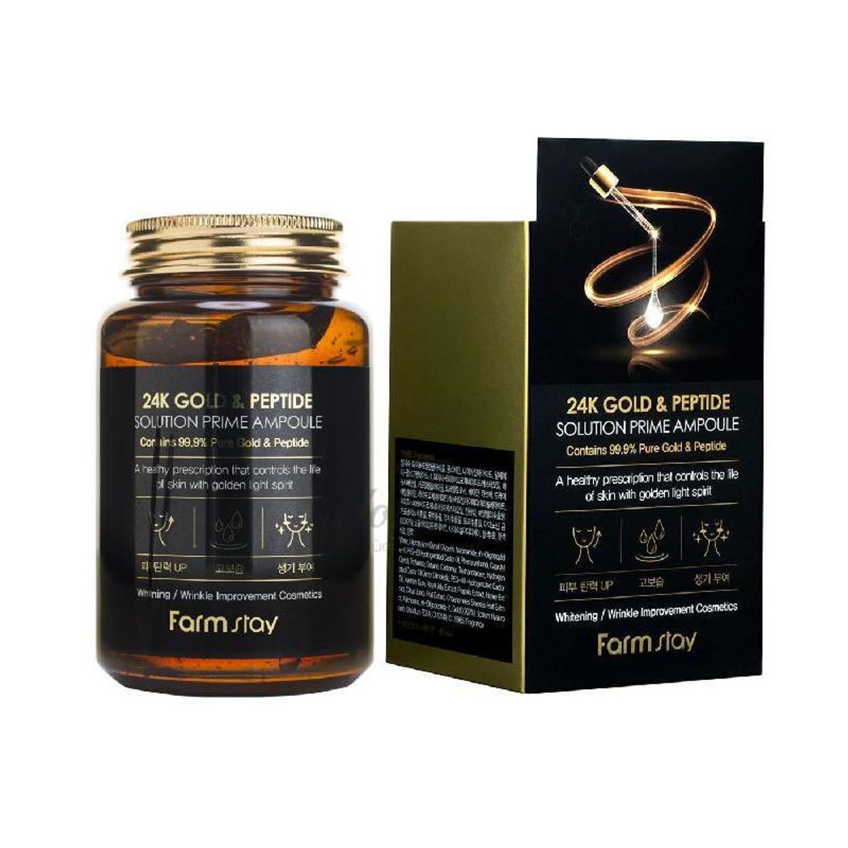 FARMSTAY - 24k Gold Peptide Solution Prime Ampoule- 250ml Serum coreano