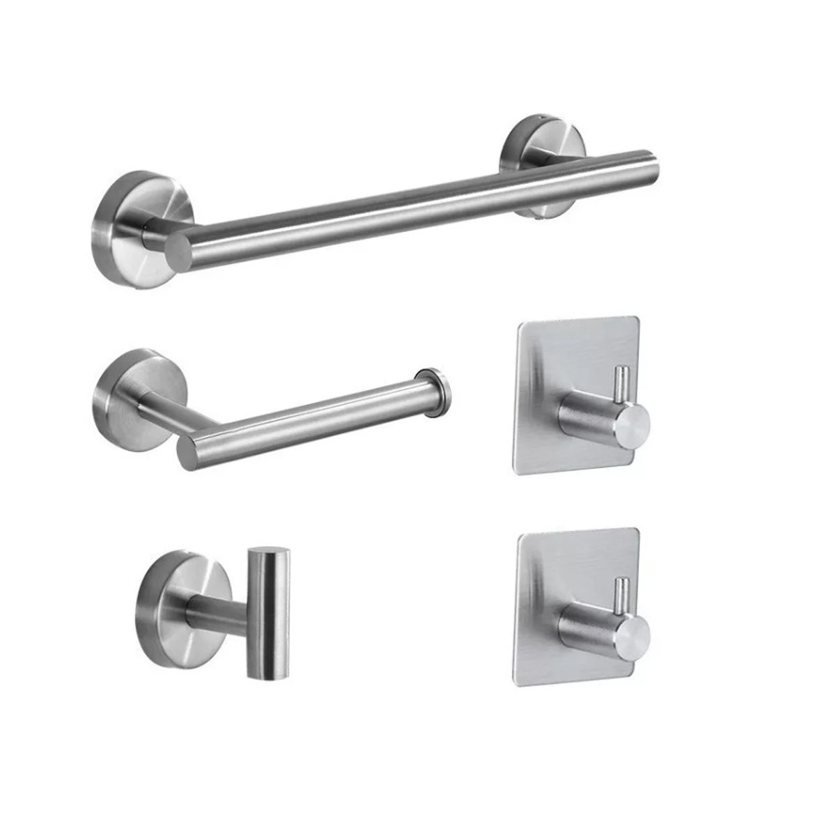 GENERICO - Set De 5 Accesorios De Baño Acero Inoxidable PLATA