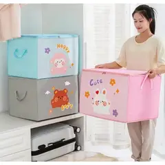 GENERICO - Caja Organizadora de Tela Caja Para Ropa Y Juguetes Azul