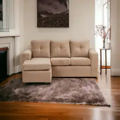 MUEBLES AMERICA - Seccional Emilia Tela Felpa Beige