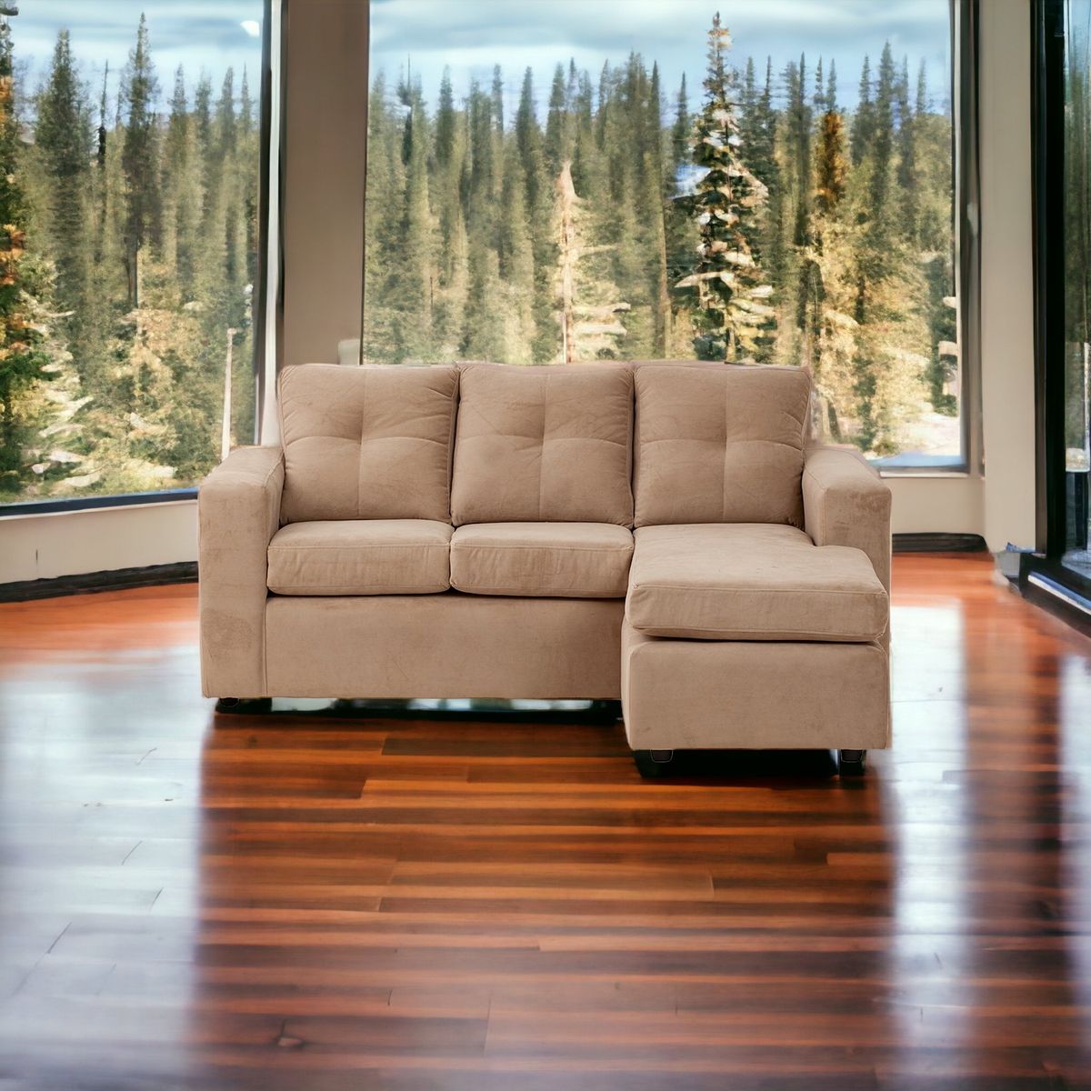 MUEBLES AMERICA - Seccional Emilia Tela Felpa Beige