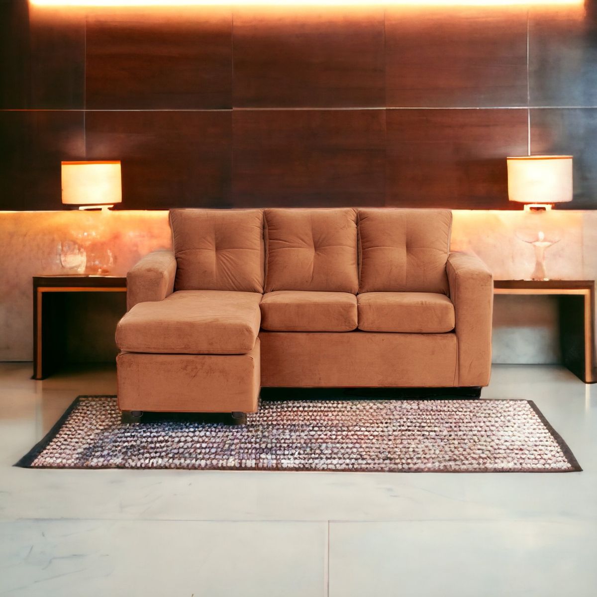 MUEBLES AMERICA - Seccional Emilia  Tela Felpa Tostado