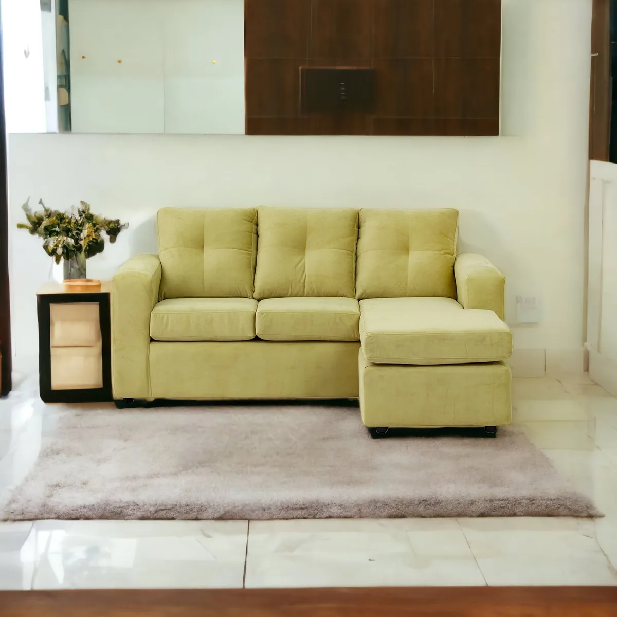 MUEBLES AMERICA - Seccional Emilia  Tela Felpa Pistacho