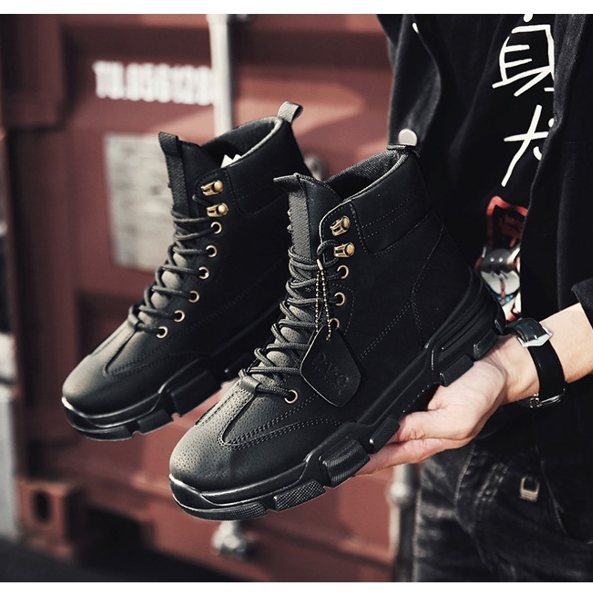 BLWOENS - Cómodas botas nieve al aire libre para hombre - Negro