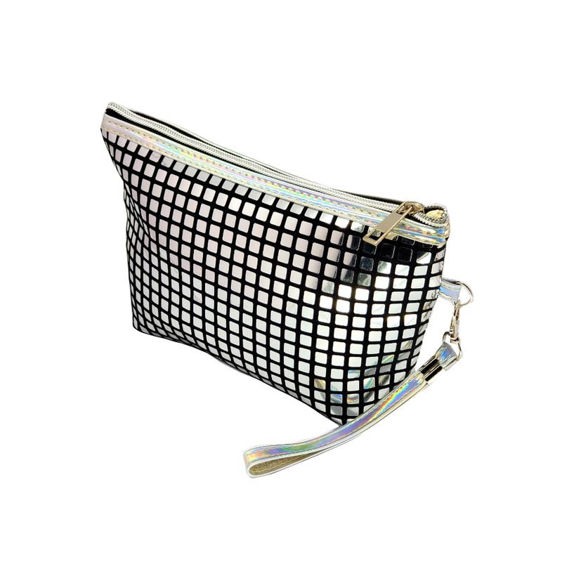 MISSI BEAUTY - Cosmetiquero Cuadros Victoria Plateado A