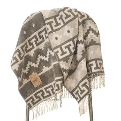 ANANAY - Manta Tejida Alpaca Étnica Grafito Home