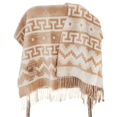 ANANAY - Manta Tejida Alpaca Étnica Beige Home