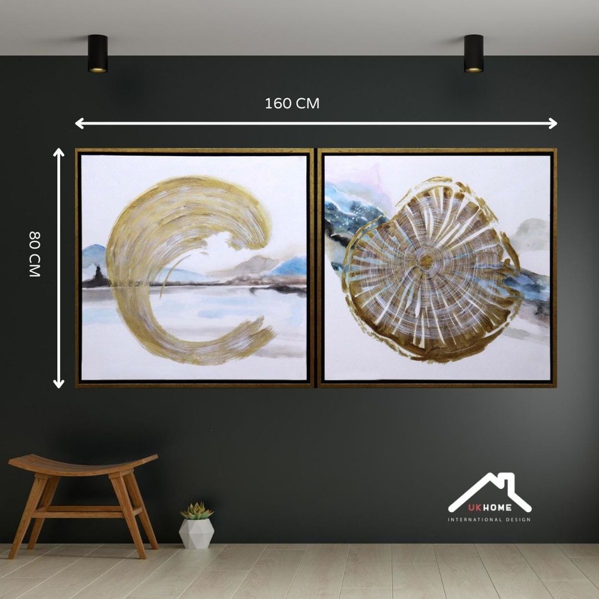 UKPRAM - CUADRO OLEO GROUP113 80x80CM 2 CUADROS