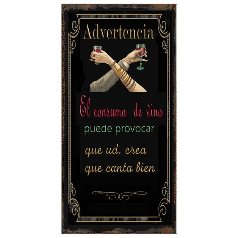 GENERICO - AFICHE  ADVERTENCIA  EL CONSUMO DE VINO PUEDE PROVOCAR...
