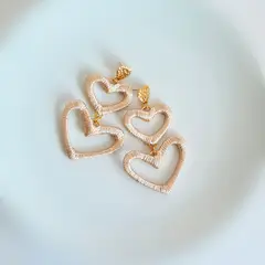 MALAIKA MARKET - AROS PENDIENTES MUJER CORAZON COLGANTE - VISCOSA CON ACERO QUIRÚRGICO