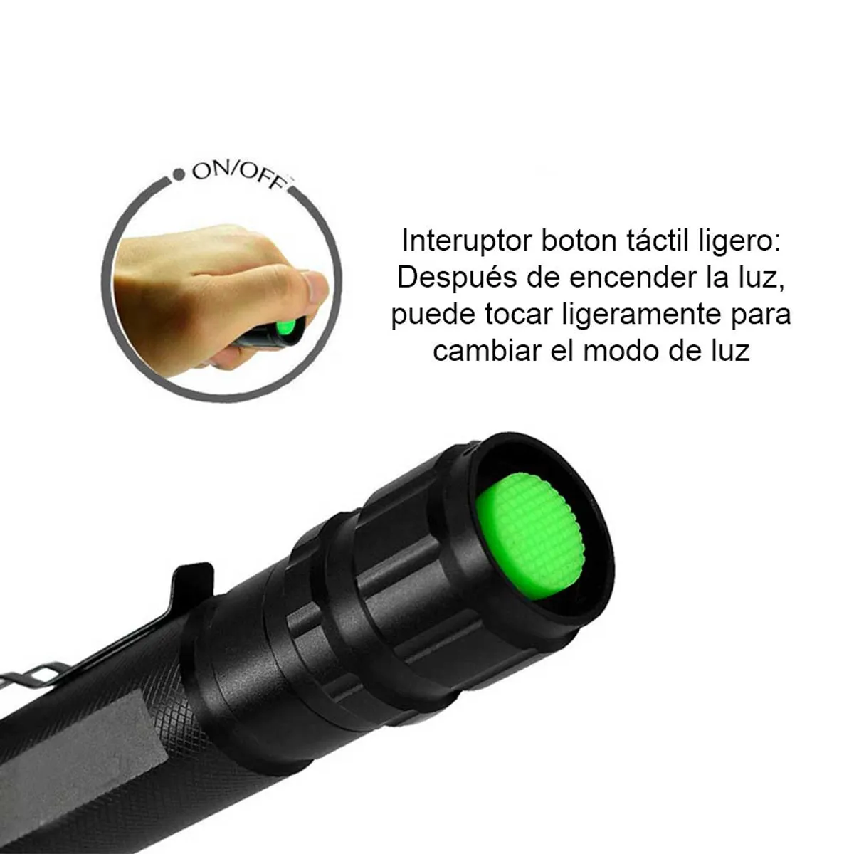 DEFENSOR FOREVER - Linterna Táctica Recargable Luz Blanca Para Caza