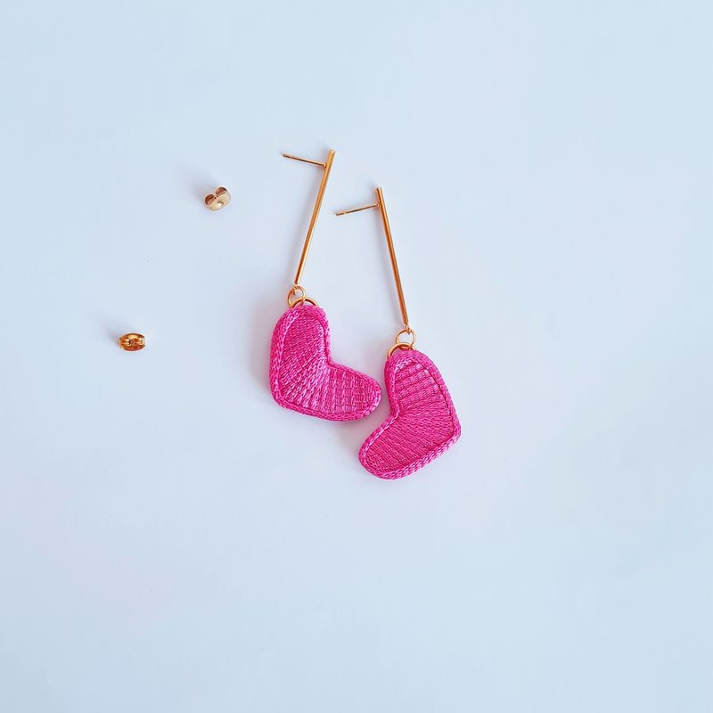 MALAIKA MARKET - AROS PENDIENTES MUJER CORAZON CHICO COLGANTE -VISCOSA ACERO QUIRÚRGICO