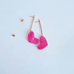 MALAIKA MARKET - AROS PENDIENTES MUJER CORAZON CHICO COLGANTE -VISCOSA ACERO QUIRÚRGICO