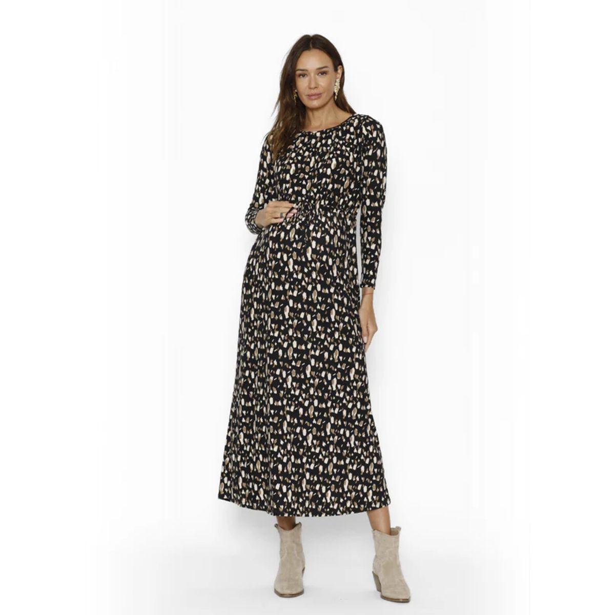 NALA - Vestido Lactancia Largo Gabriela Manga Larga Nala Maternity