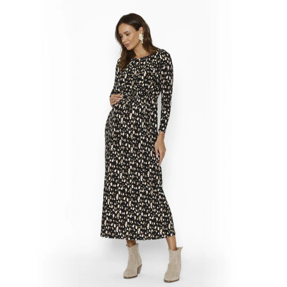 NALA - Vestido Lactancia Largo Gabriela Manga Larga Nala Maternity
