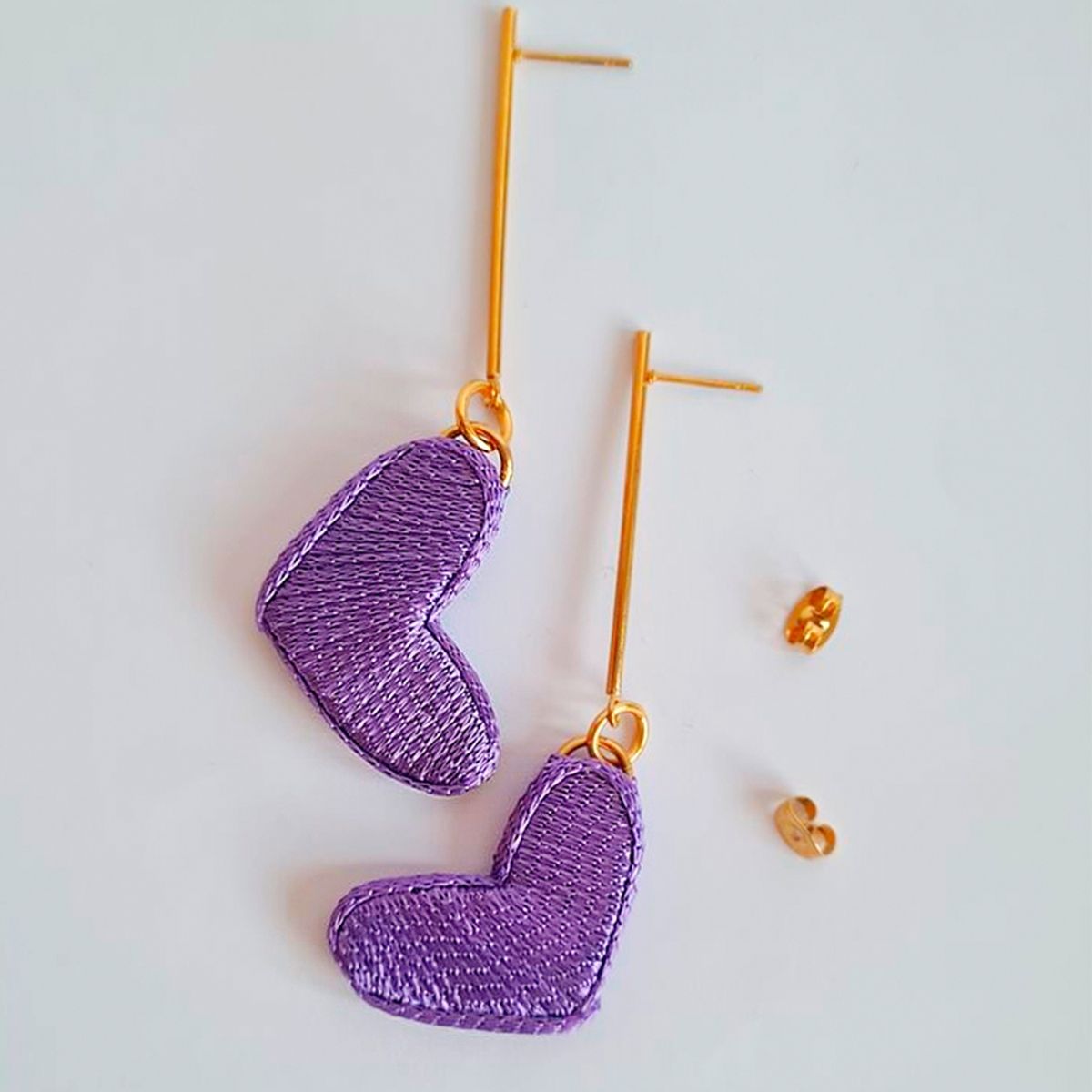 MALAIKA MARKET - AROS PENDIENTES MUJER CORAZON CHICO COLGANTE -VISCOSA ACERO QUIRÚRGICO