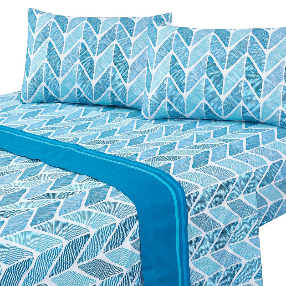 MALLORCA - Juego de Sábanas 144 Hilos King Indianapolis Turquesa Mallorca